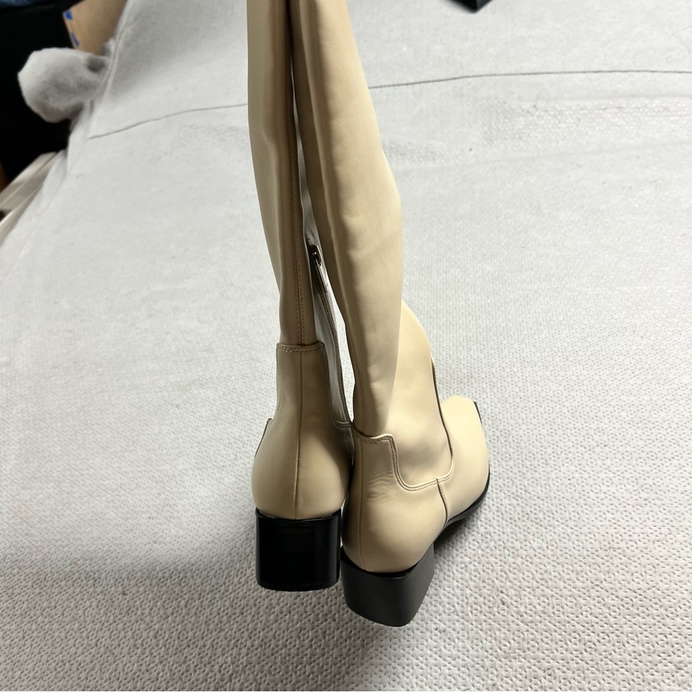 Marc Fisher Noemi Leather Over-The-Knee Boots in Ivory White Size 7 NWOT - Picture 6 of 7